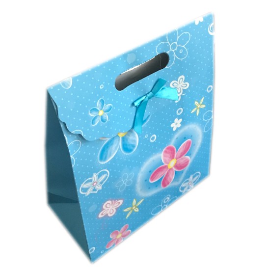 Blumen & Schmetterlinge Blau Geschenktüte - CKK0016 - Mytortenland